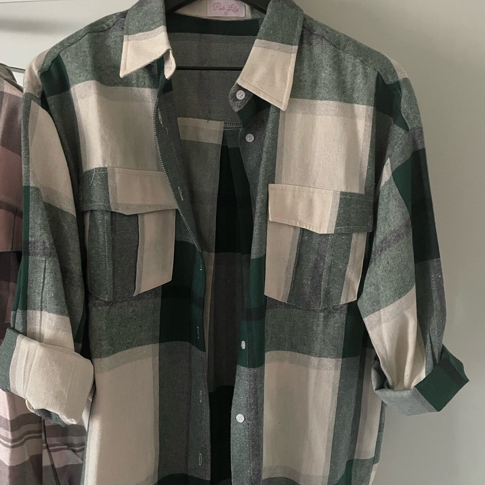 Pink lily flannel.